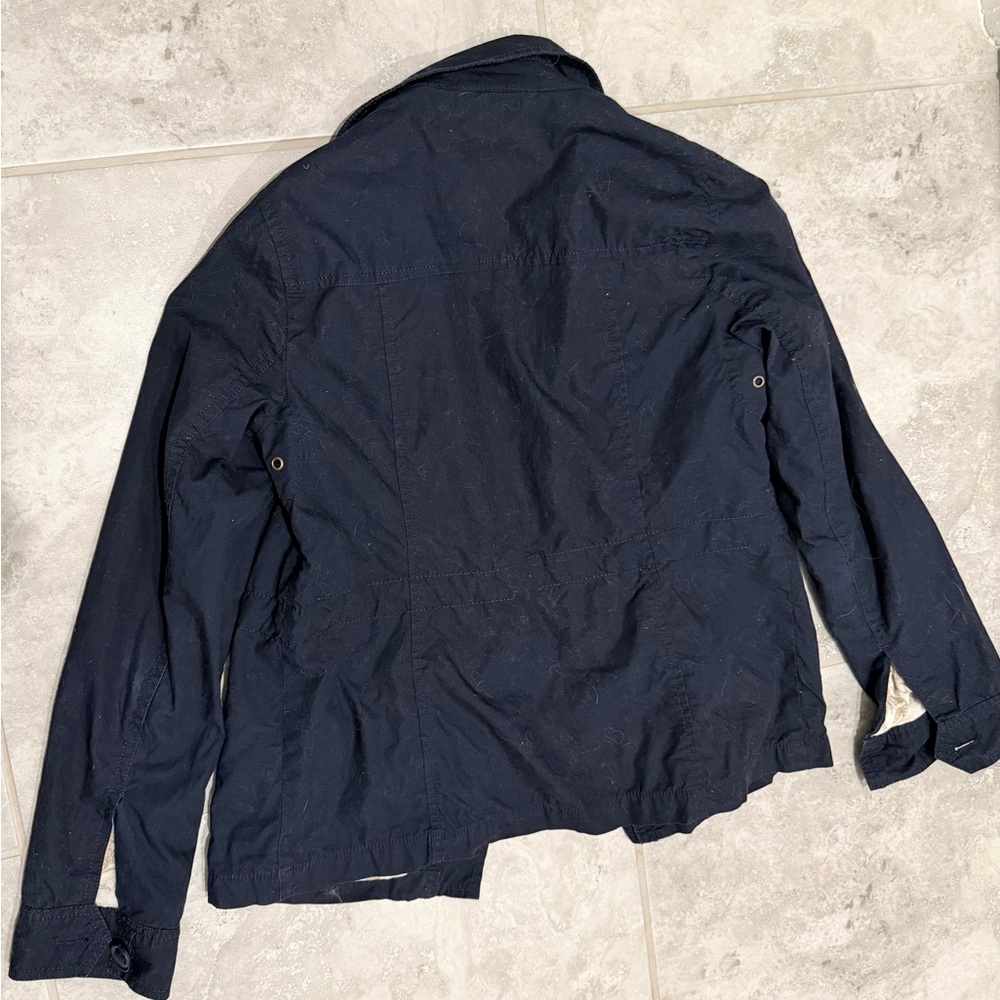 Talbots Petites Utility Jacket | Size P | Navy Blue | Floral Lined - Picture 6 of 6